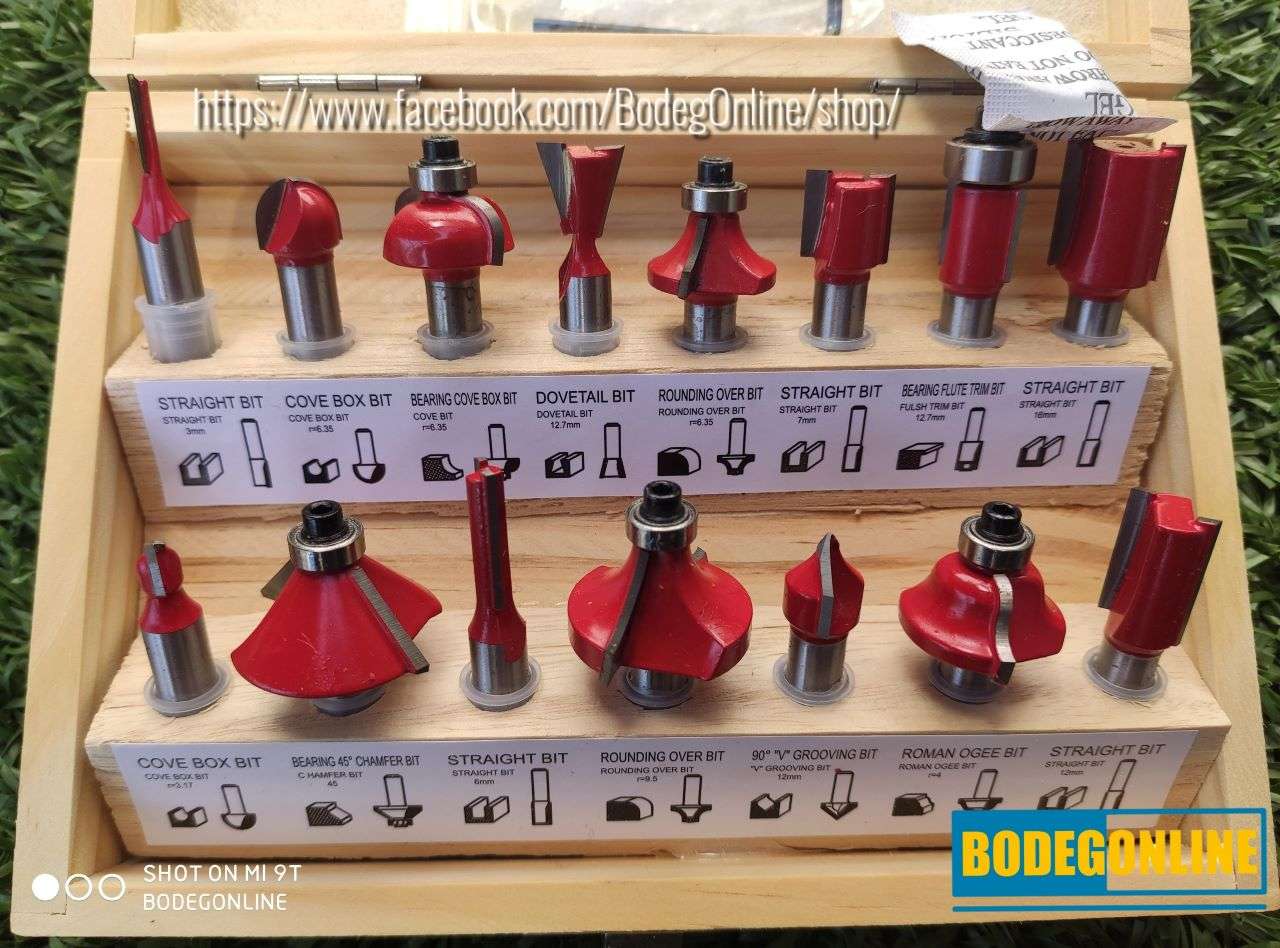 Kit 15 brocas / fresas para router vástago 6.35mm (1/4") - Image 6