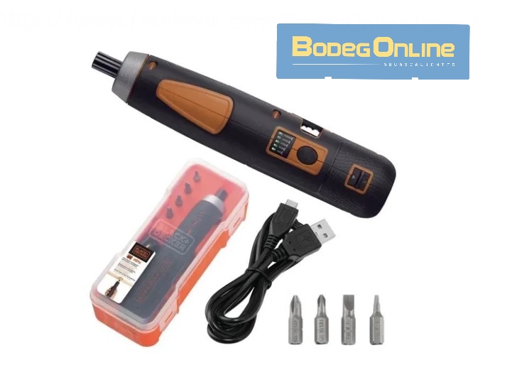 Atornillador recargable 4V Black & Decker / Push & Start / Pelacables