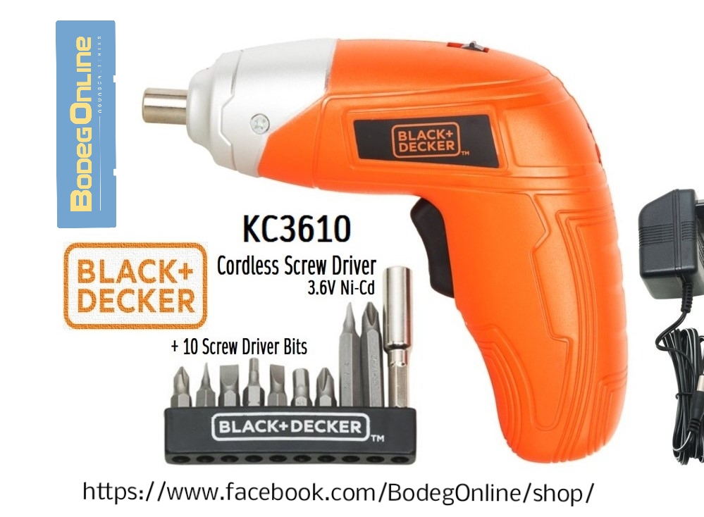 Atornillador recargable 3.6 V Black & Decker con 10 puntas
