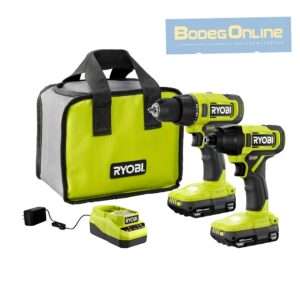 Kit 18V Taladro Atornillador & Taladro Impacto + 2 Baterias (Ryobi)