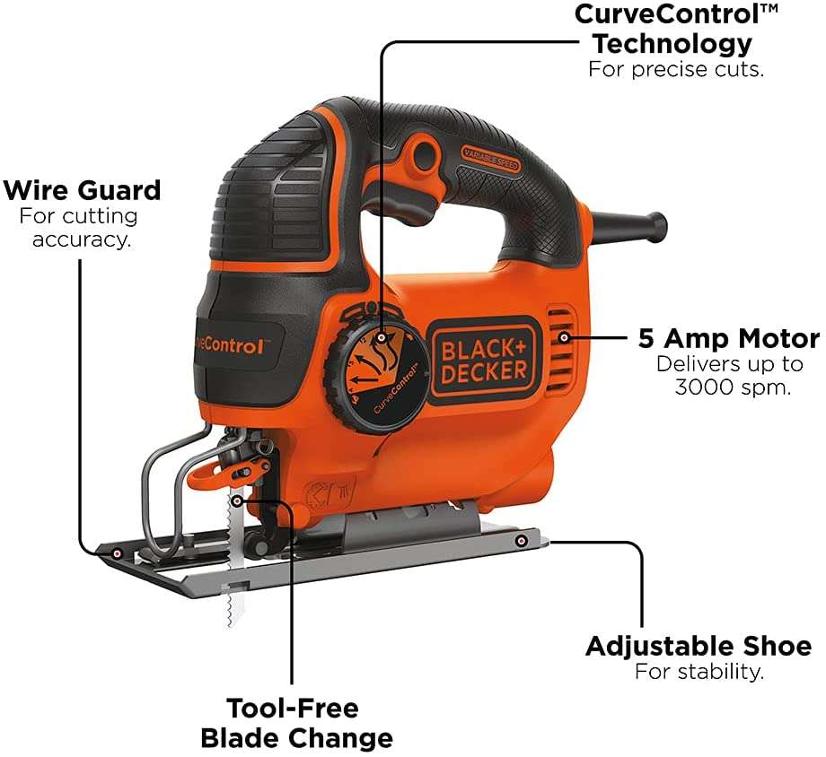 Sierra caladora 5A Black & Decker con CurveControl - Image 6
