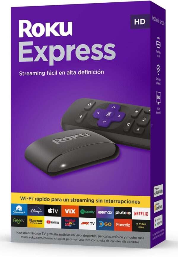 ROKU Express HD (Cable HDMI  y Control Remoto)