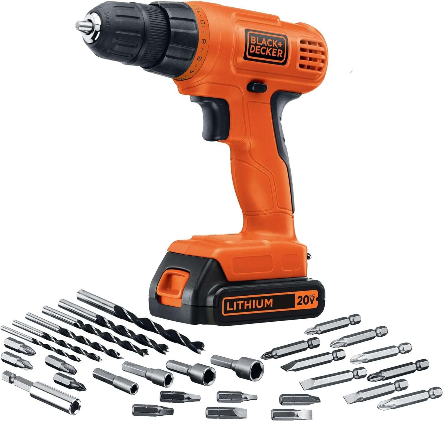 Taladro Black + Decker 20v + 30 Accesorios