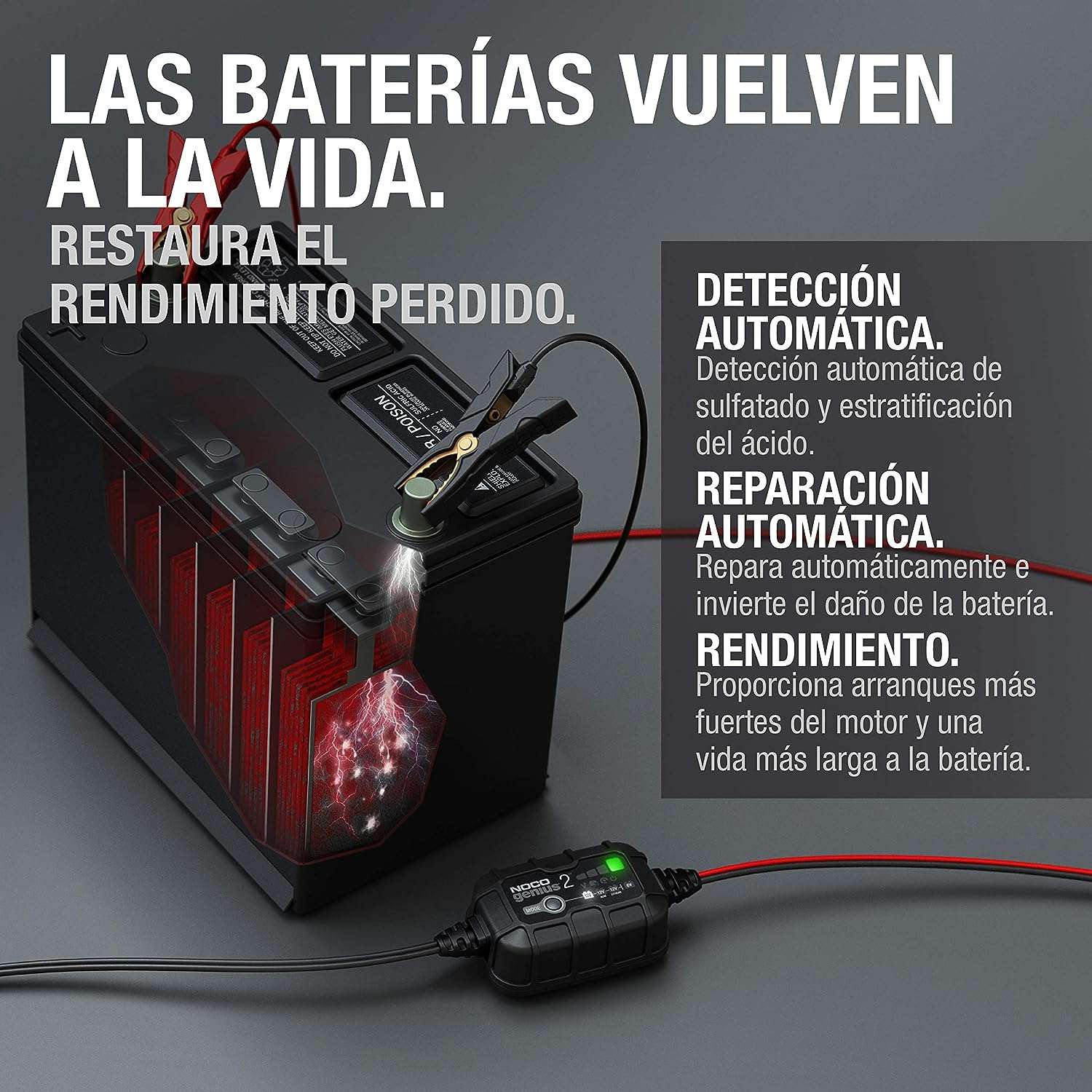Reparador / Cargador de baterías 6V/12V NOCO GENIUS 2 (2A) - Image 6