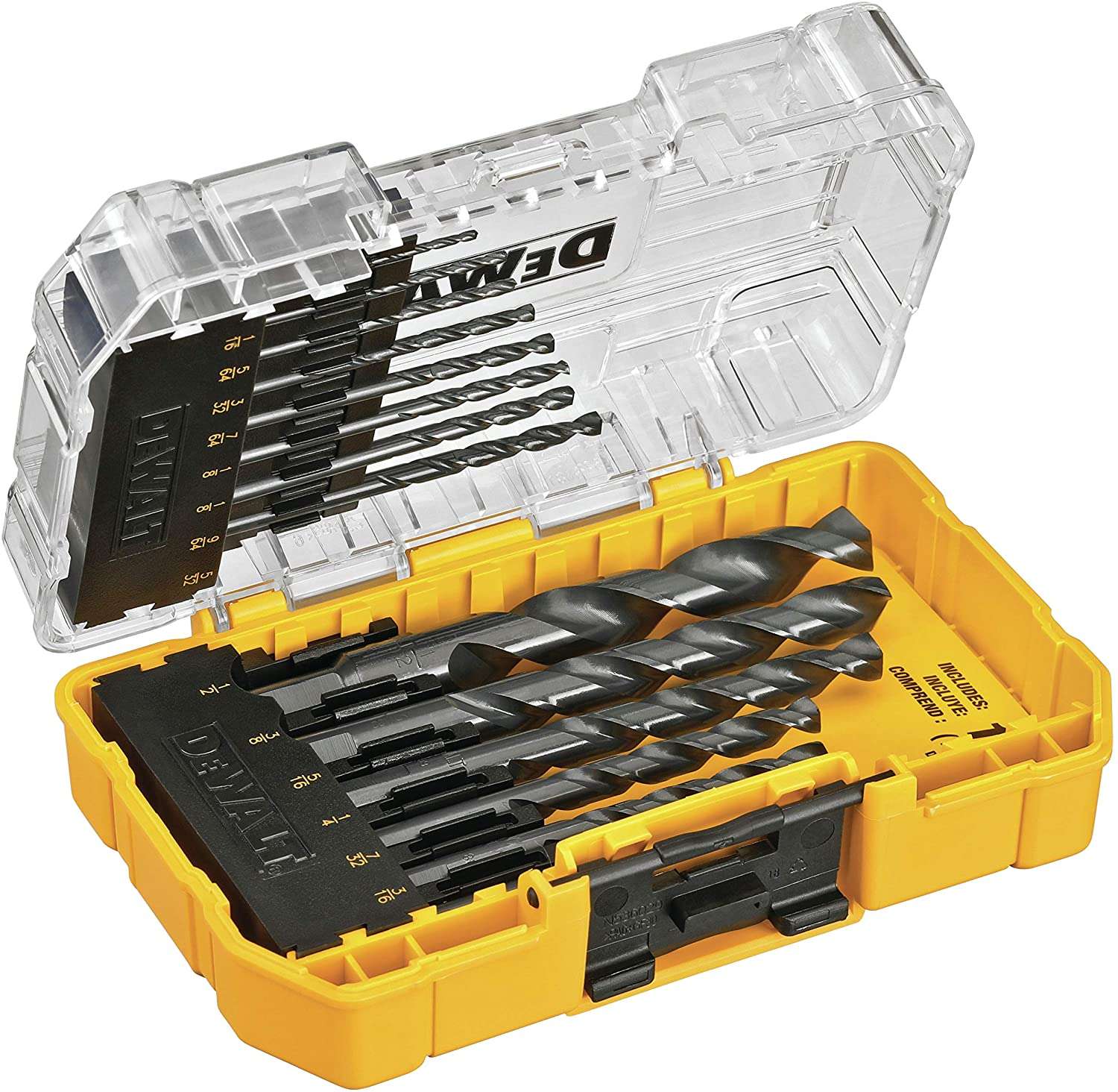 Kit 14 Brocas doradas DEWALT 1/2" acero & óxido negro HSS / triangular - Image 5