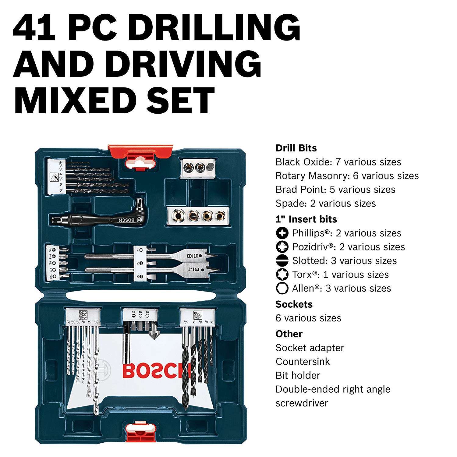 BOSCH Juego mixto de brocas y puntas (41 Pzs) - Image 4