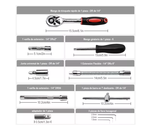 Juego de Dados & Puntas 46 Pzs (Autocle) - Image 6