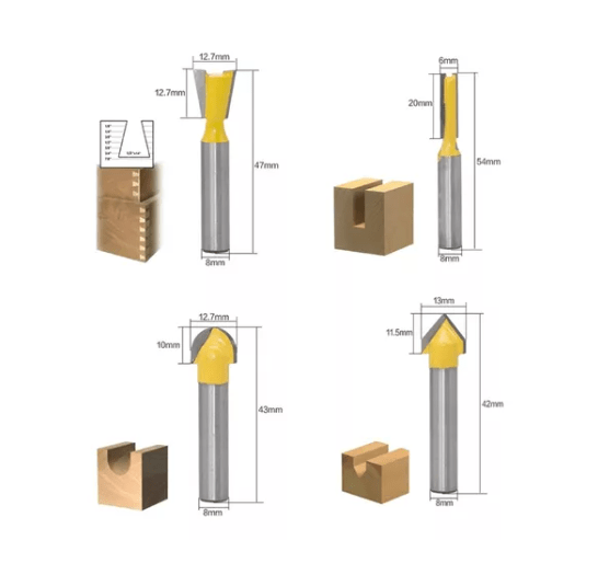 Juego de Brocas para router 12 pzs (5/16"-8mm) - Image 2