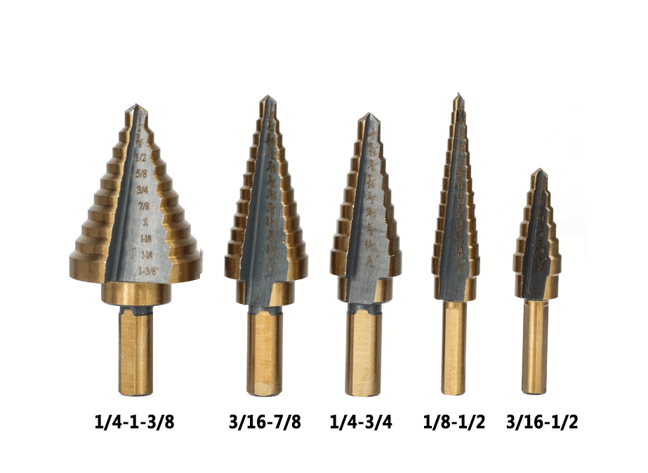 Kit / Estuche 5 Brocas Escalonadas Acero recubierto Titanio - Image 2