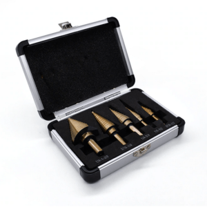 Kit / Estuche 5 Brocas Escalonadas Acero recubierto Titanio