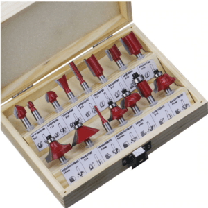 Kit 15 brocas / fresas para router vástago 6.35mm (1/4")