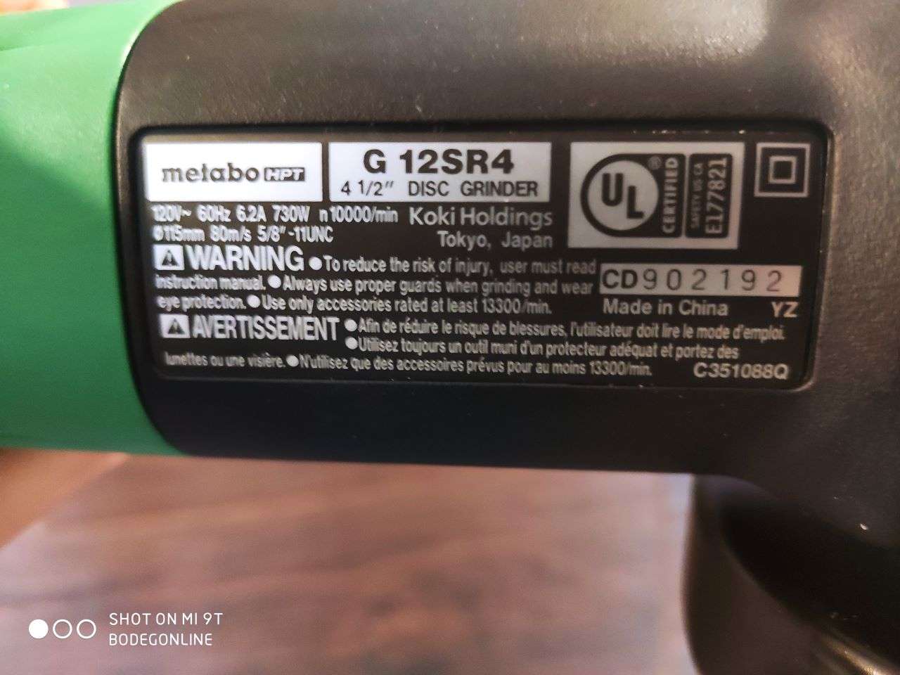 Esmeriladora / Amoladora 4 1/2 Hitachi-Metabo 6.2A / Estuche / 5 discos - Image 9