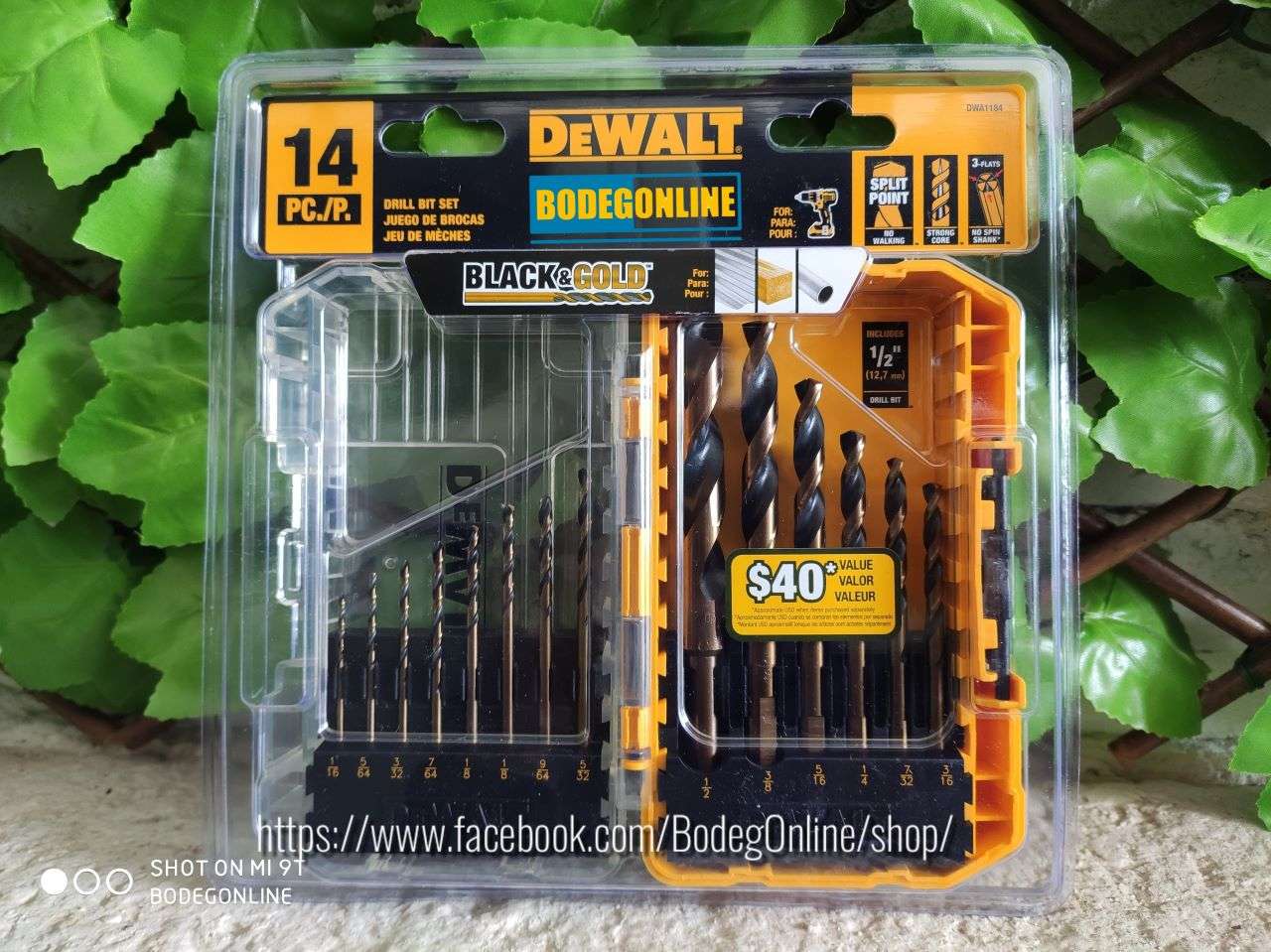 Kit 14 Brocas doradas DEWALT 1/2" acero & óxido negro HSS / triangular - Image 4