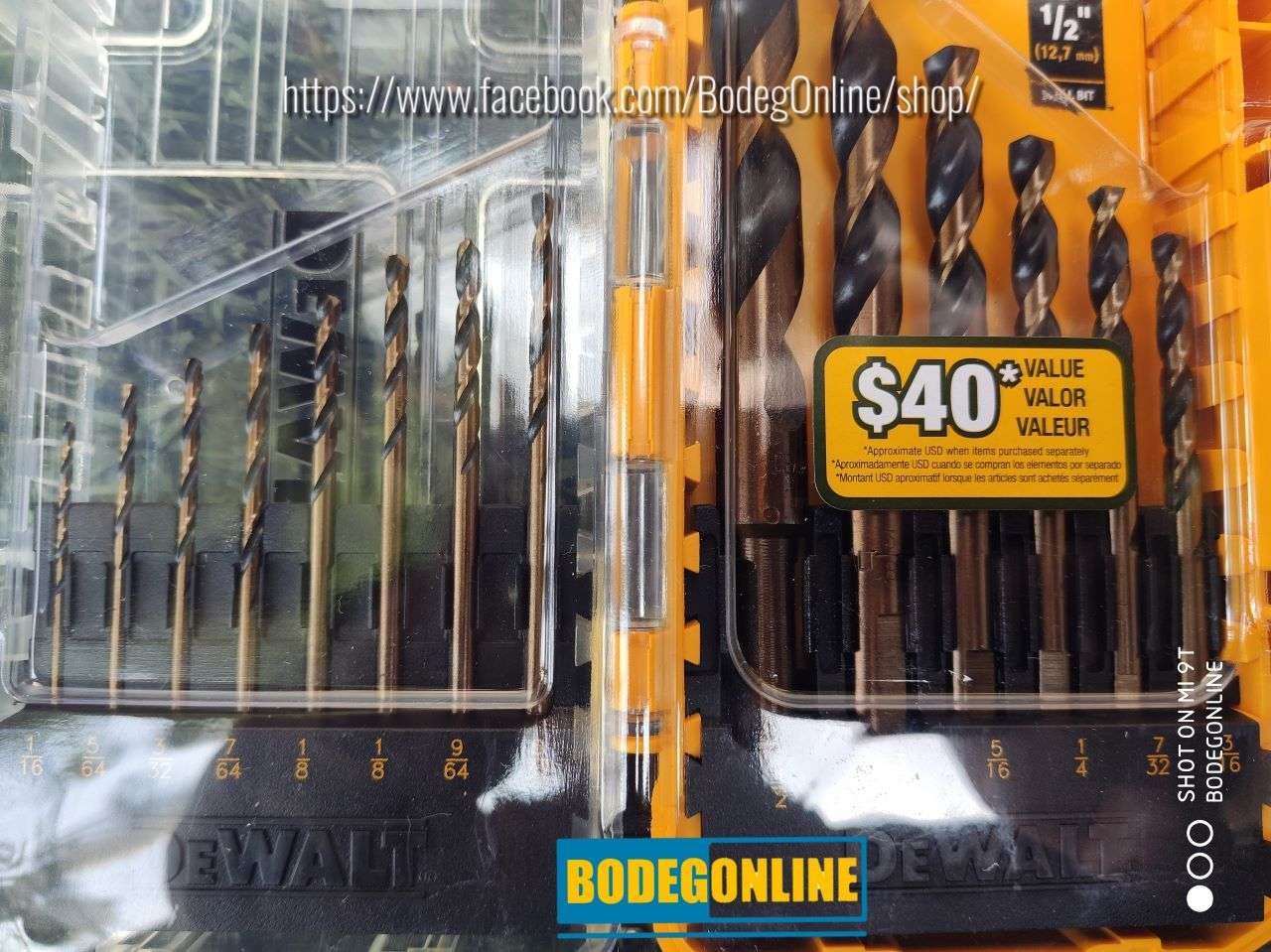 Kit 14 Brocas doradas DEWALT 1/2" acero & óxido negro HSS / triangular - Image 2