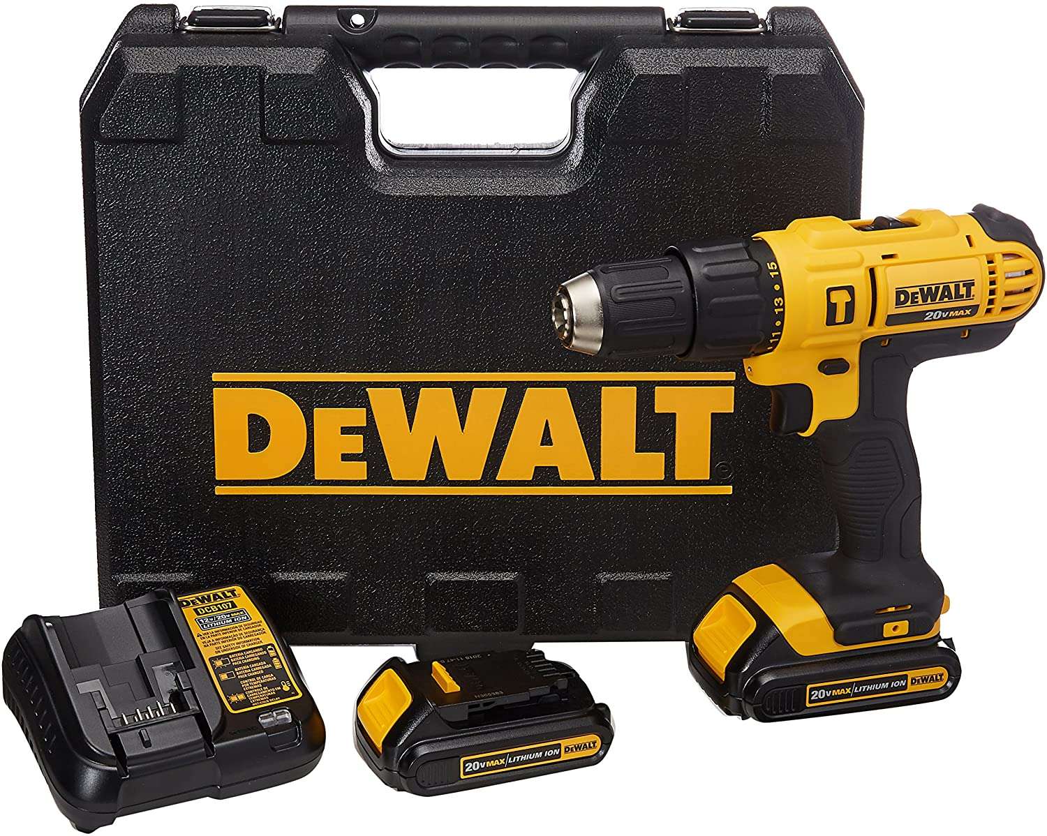 Taladro Rotomartillo Dewalt 20V 1/2" 2 Velocidades (2 baterías y estuche)