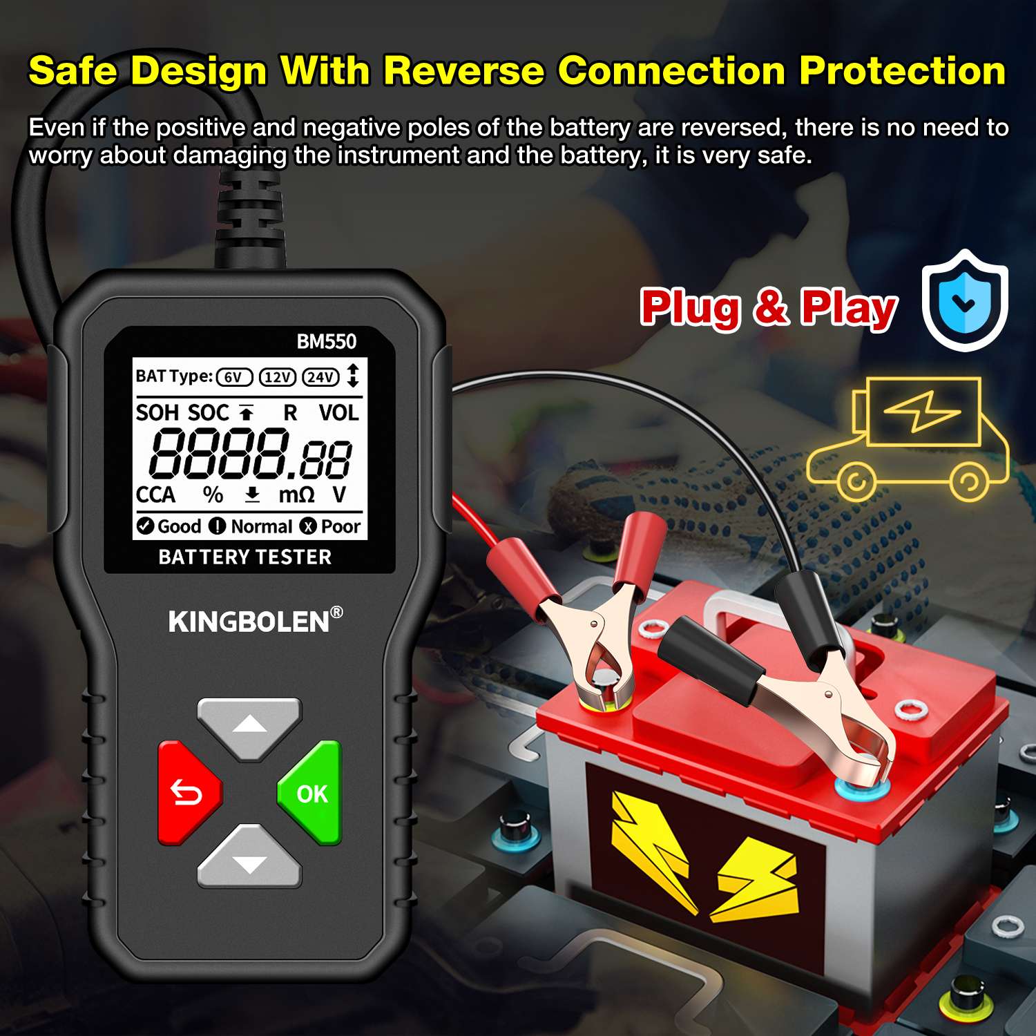 Probador de batería KingBolen (6-12-24V) - Image 6