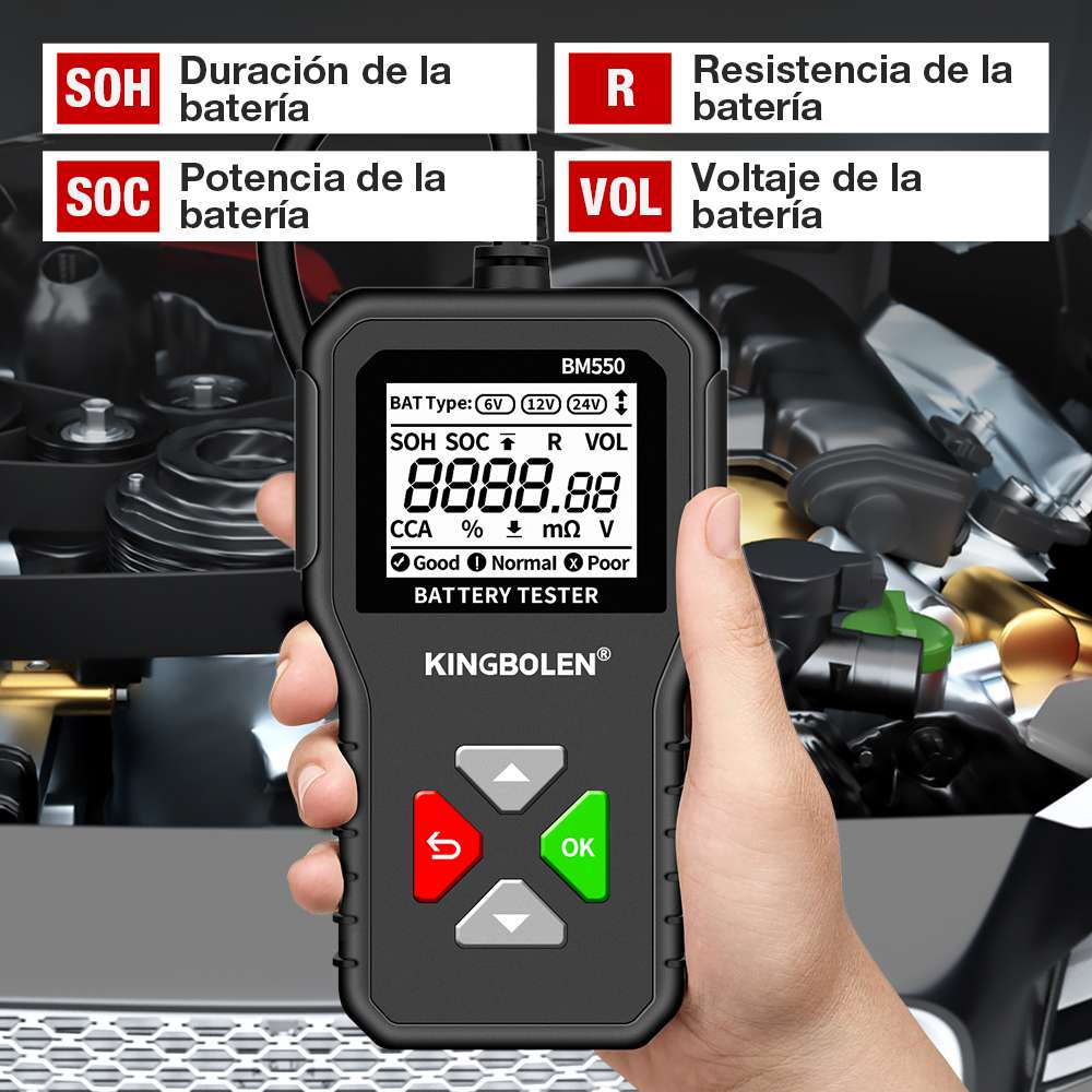 Probador de batería KingBolen (6-12-24V) - Image 5