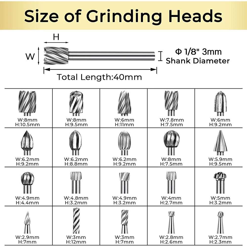Kit Broca fresa para Dremel 10-20 pz / Vástago 3mm (1/8) / Acero HSS - Image 7