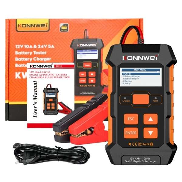 Probador / Cargador / Reparador Baterias Konnwei (12/24V - 5/10Amp)