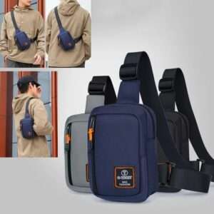 Bolso de hombro cruzado Oxford (Negro/Azul/Gris)