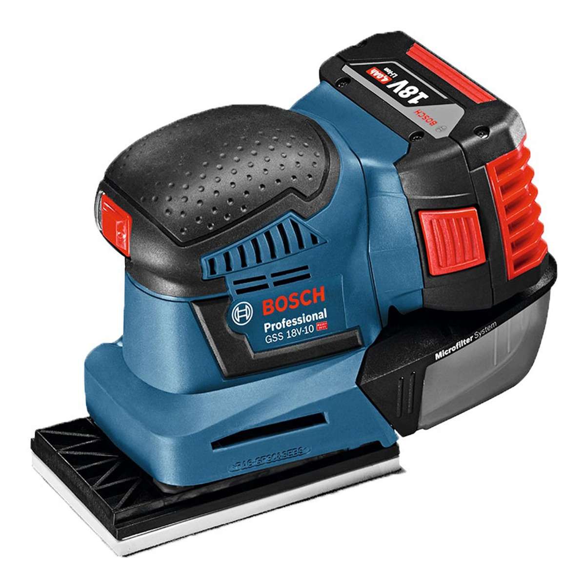 Lijadora Orbital Inalámbrica Bosch GSS 18V-10 (Cargador y 2 baterias)