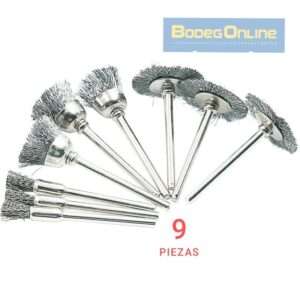 Kit 9 Cepillos alambre para pulido Dremel