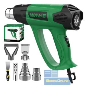 Pistola de Calor 2000W 60-600°C 6 Boquillas Control Temperatura