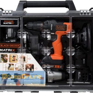 Taladro inalámbrico 6 en 1 Black & Decker MATRIX (Cargador, estuche y bateria)