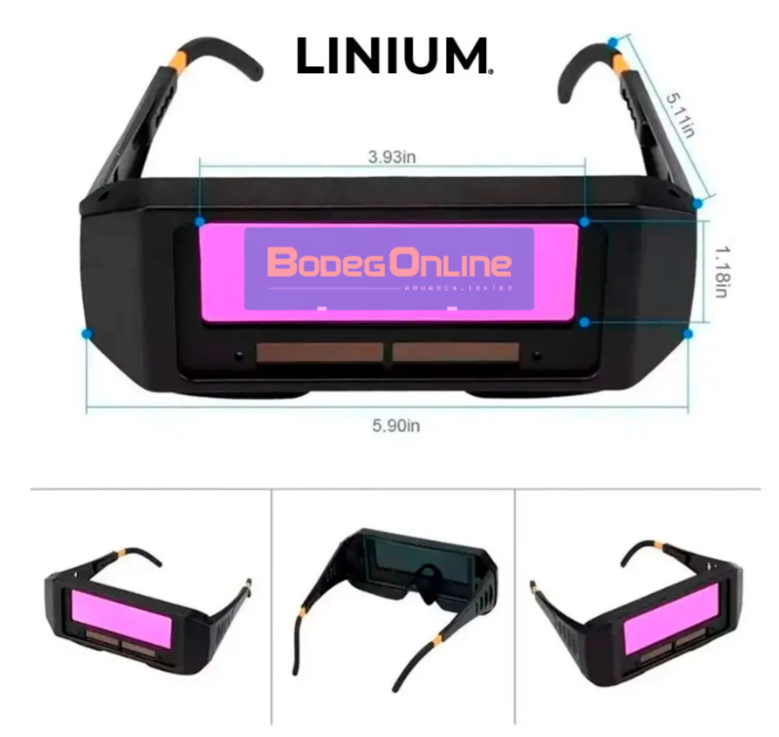 Lentes electrónicos para soldar (Batería solar recargable)