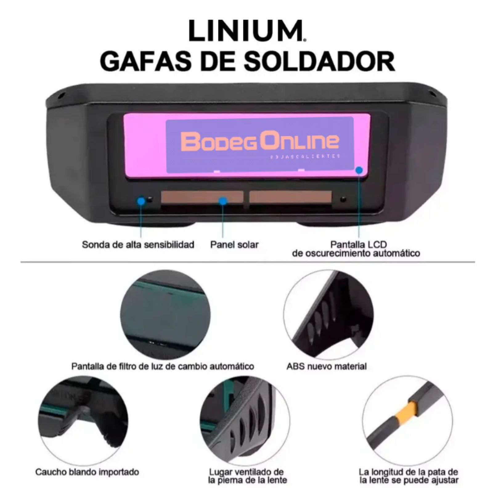 Lentes electrónicos para soldar (Batería solar recargable) - Image 4