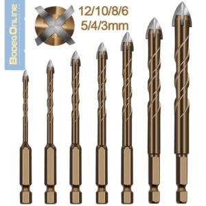 Kit 7 Brocas Hexagonales para azulejo / Vidrio / Marmol