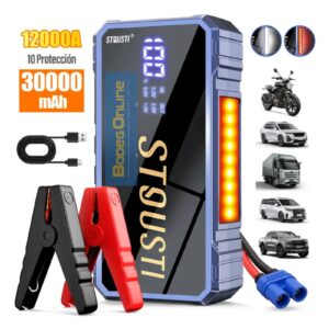 Arrancador de bateria 12v 12000A  (Iluminación blanca y emergencia)